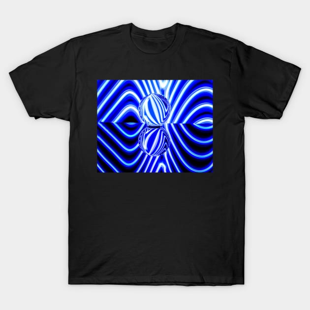 Crystal ball abstract blue and white T-Shirt by RosNapier
